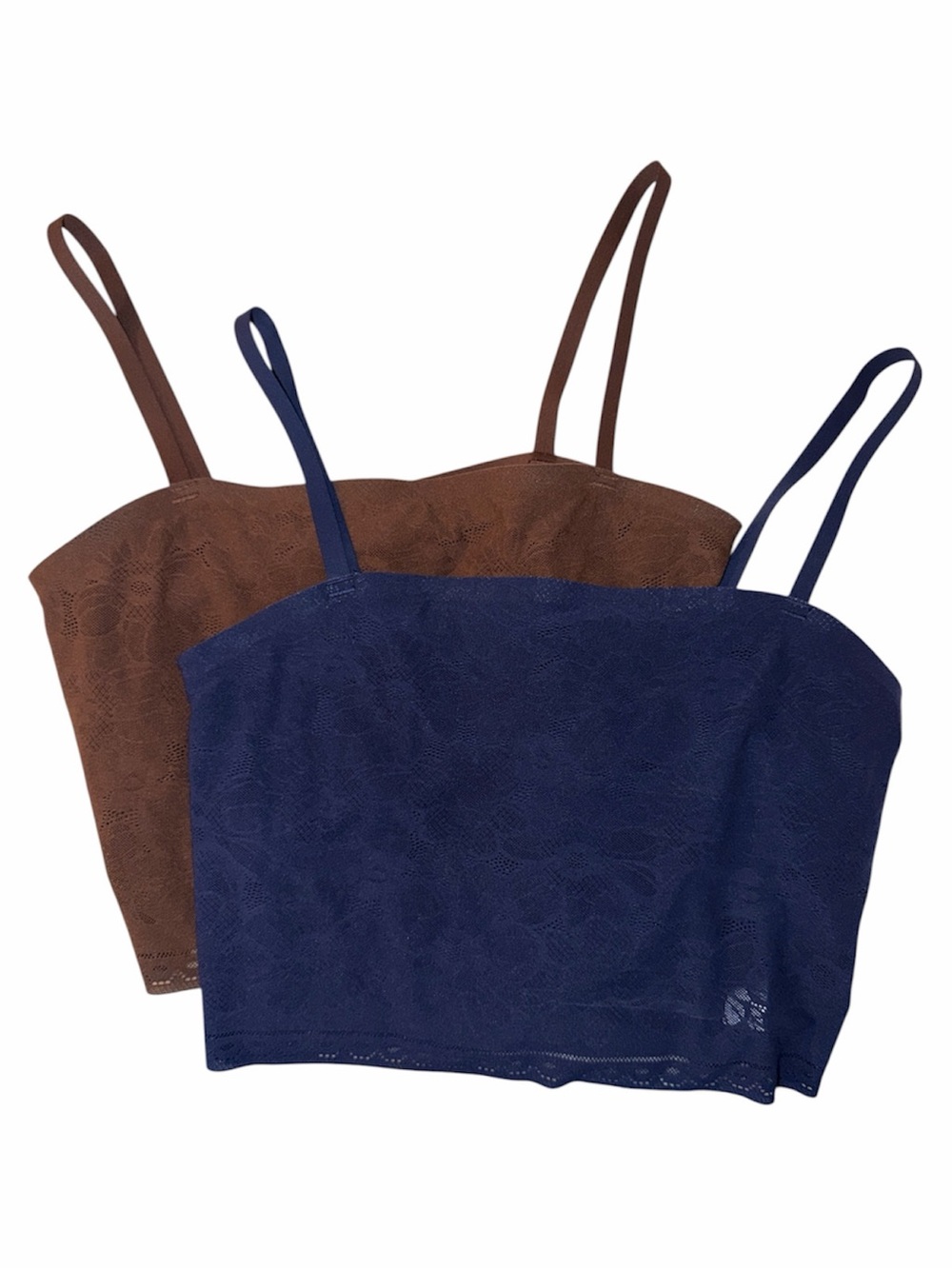 Smoothez by Aerie Lace Crop Cami/Bralettes - Navy & Brown